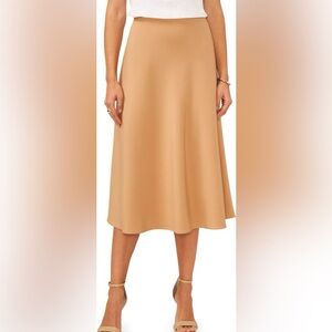 Halogen A-Line Crepe Midi Skirt